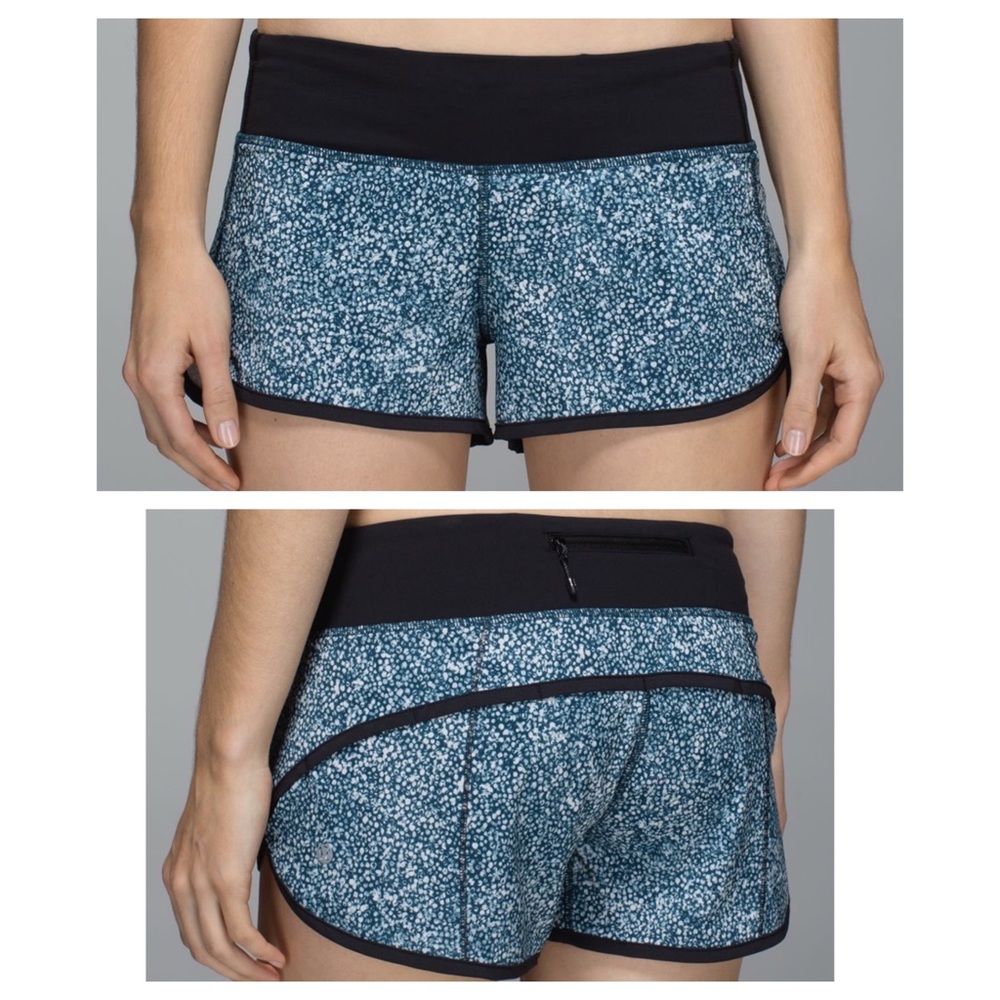 *RARE* Lululemon Speed Short in Pebble Print Parfait Pink Alberta Lake / Black